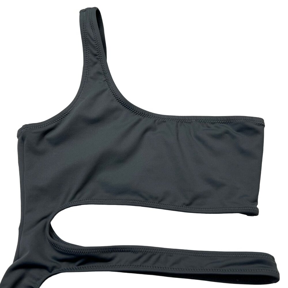 SKIMS Swim One Shoulder Monokini Gunmetal Womens XS - Picture 5 of 12